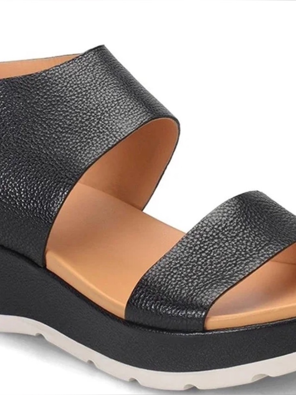 NIB Korkease Khloe Women's Black Two-Band Platform Sandals